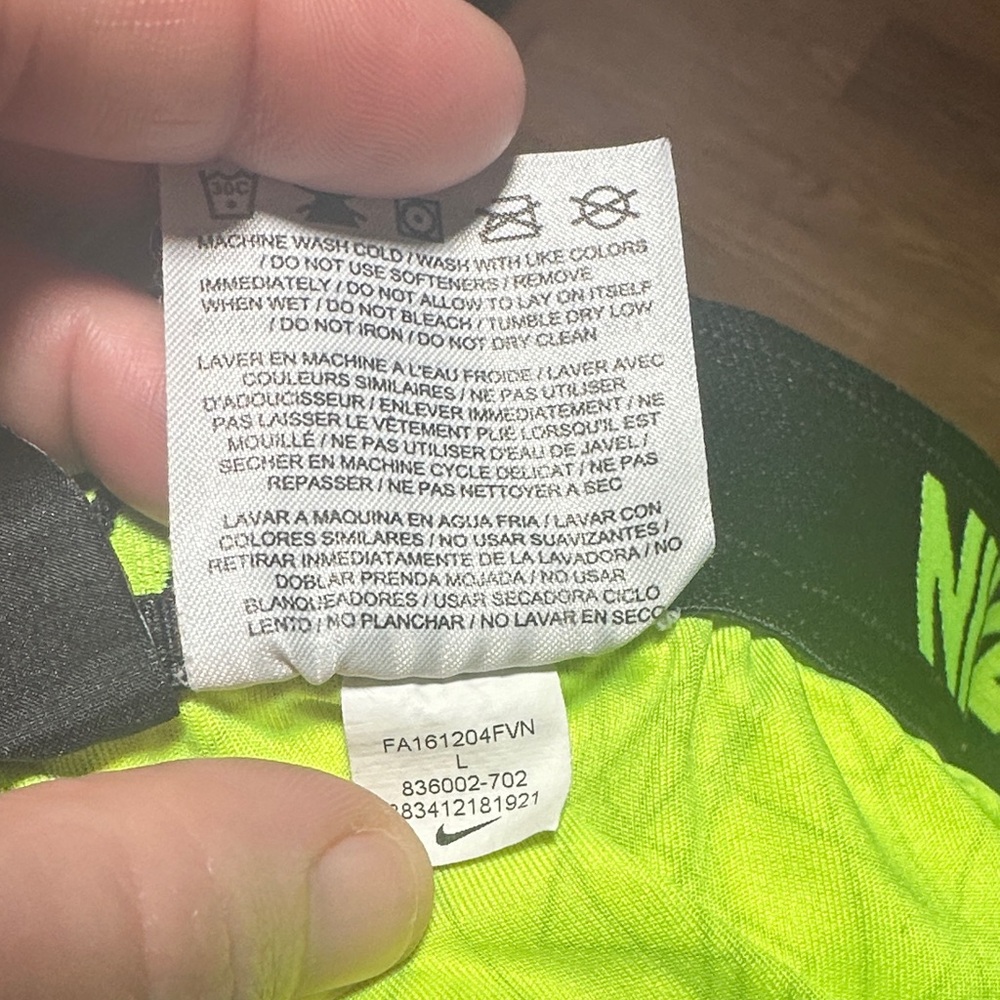 Nike Dri-FIT Neon Green Geometric Athletic Shorts Size Large - Picture 4 of 7
